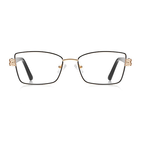 Techsuit Anti-Blue Light Glasses Reflex PC (3171), for Women, Rectangle, Metal Frame, AC Lens, Negru