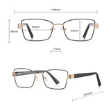 Techsuit Anti-Blue Light Glasses Reflex PC (3171), for Women, Rectangle, Metal Frame, AC Lens, Auriu /Black