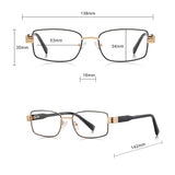 Techsuit Anti-Blue Light Glasses Reflex PC (3163), for Women, Rectangle, Metal Frame, AC Lens, Auriu /Black