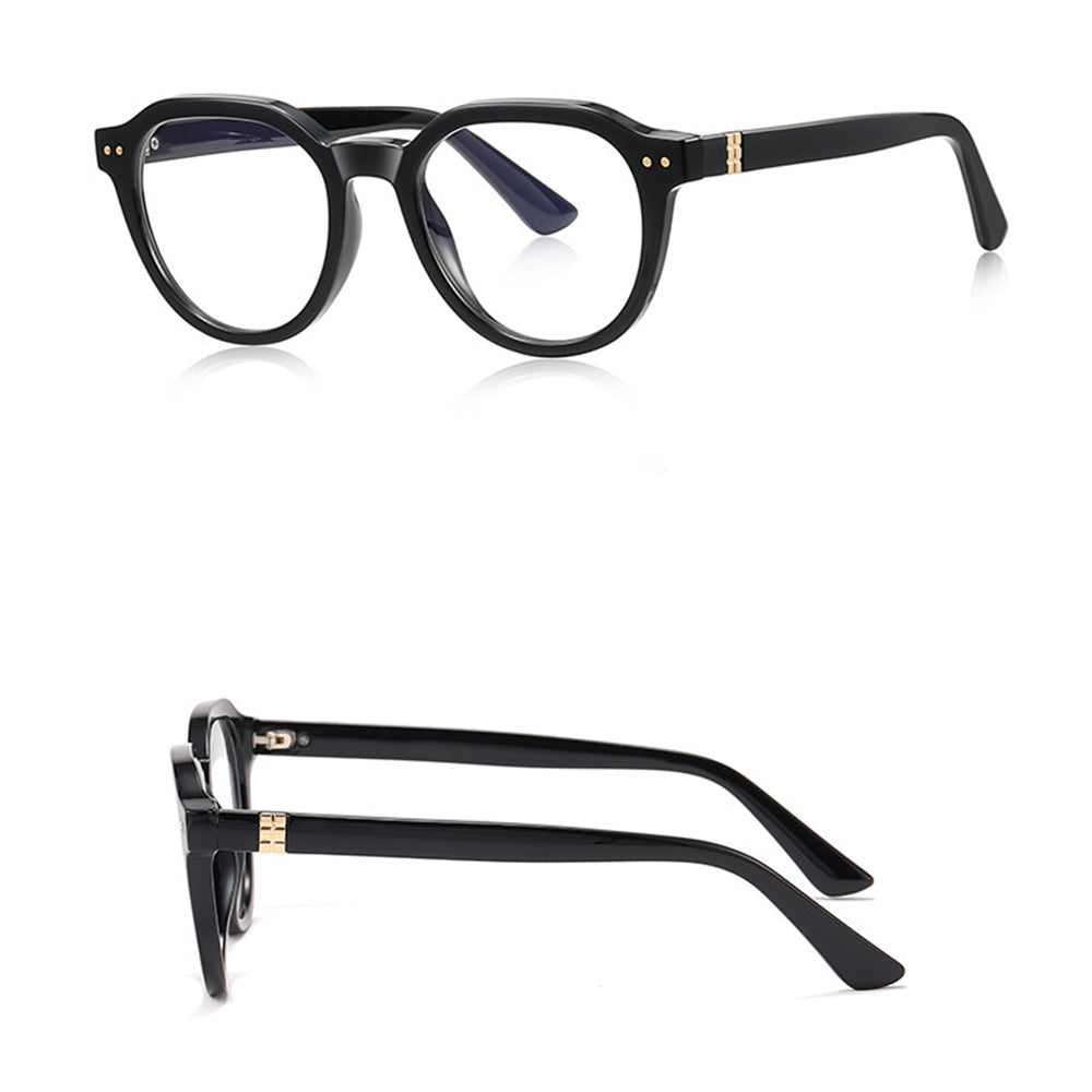 Techsuit Anti-Blue Light Glasses Reflex PC (2228), for Men, Round, TR90&Metal Frame, AC Lens, Negru