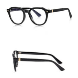 Techsuit Anti-Blue Light Glasses Reflex PC (2228), for Men, Round, TR90&Metal Frame, AC Lens, Negru