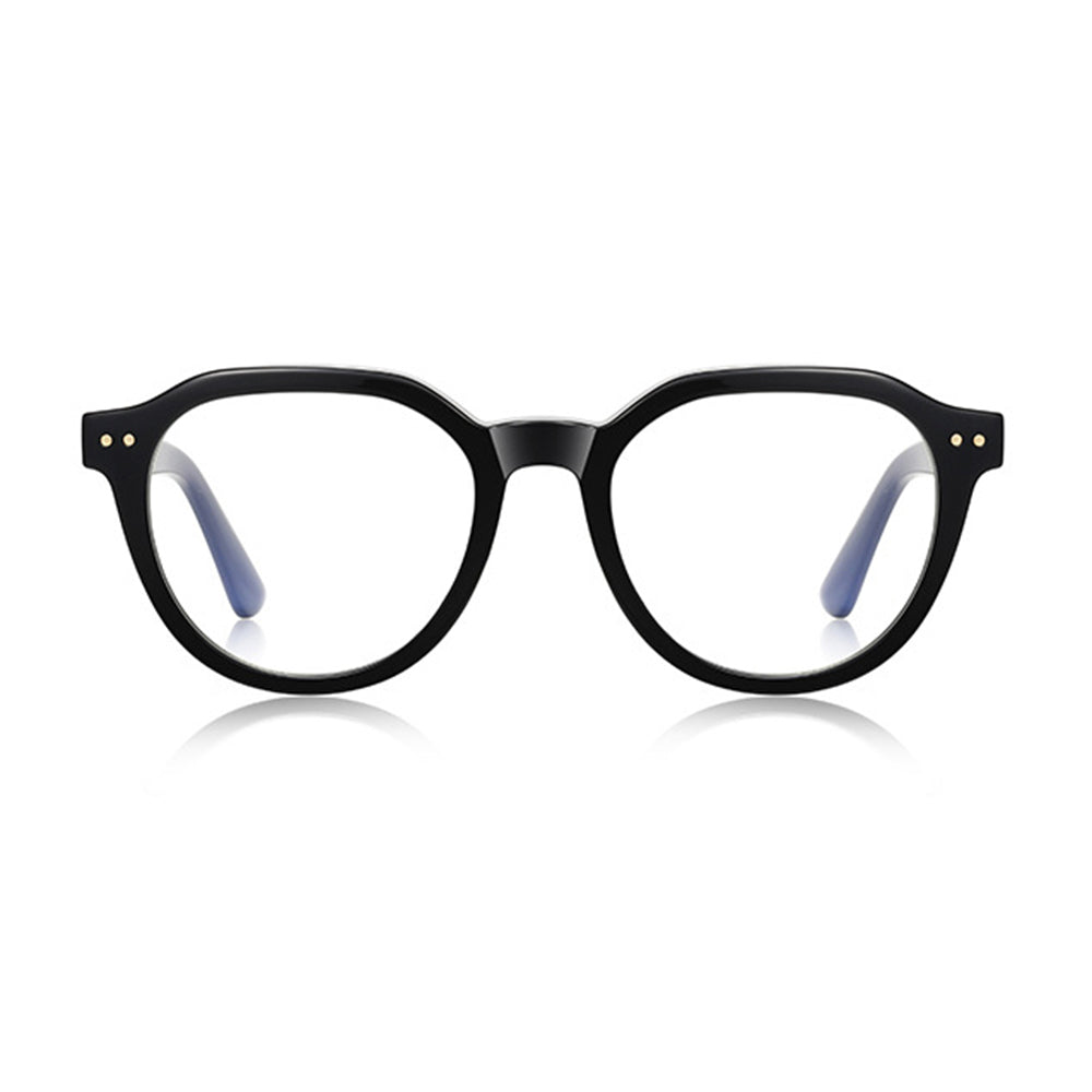 Techsuit Anti-Blue Light Glasses Reflex PC (2228), for Men, Round, TR90&Metal Frame, AC Lens, Negru