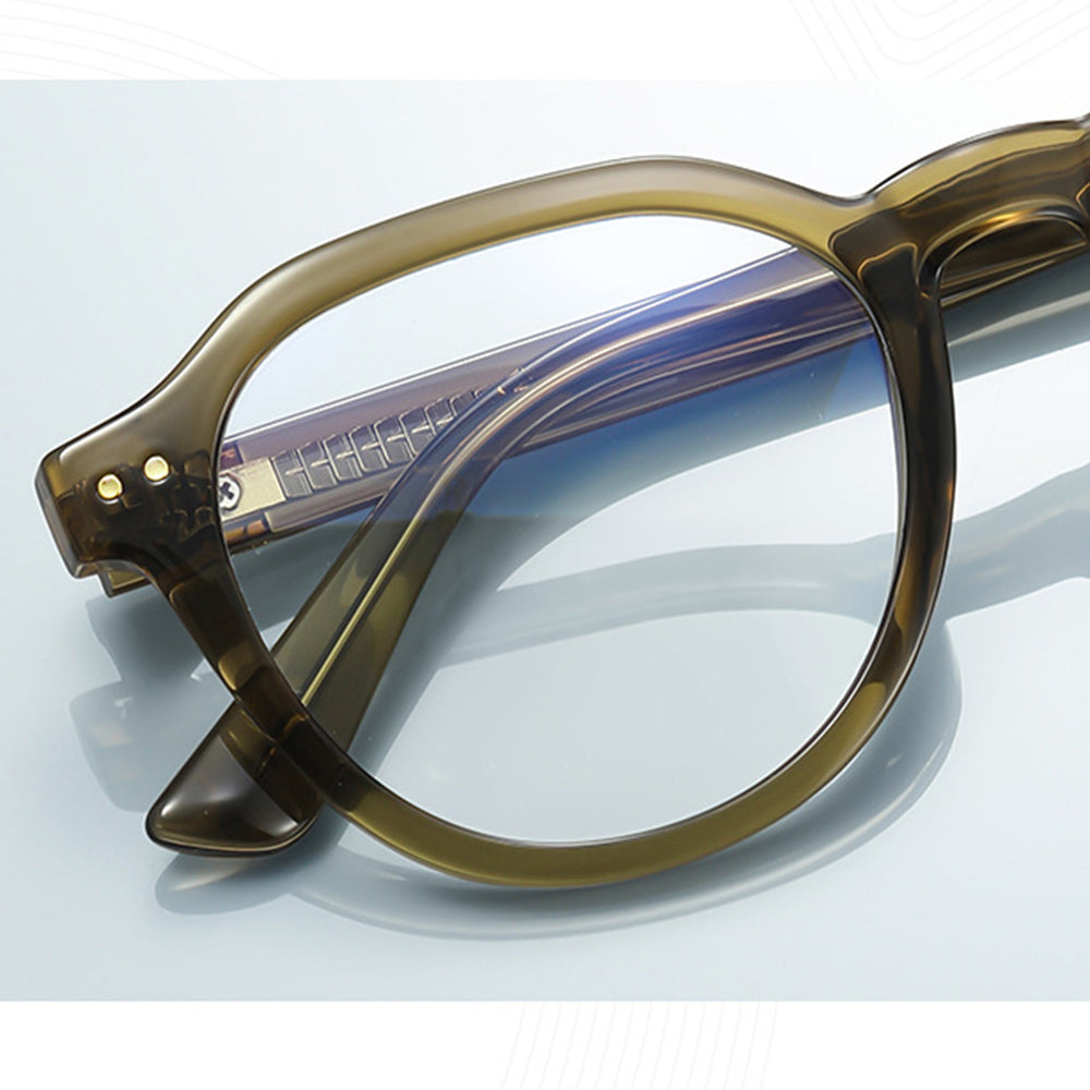 Techsuit Anti-Blue Light Glasses Reflex PC (2228), for Men, Round, TR90&Metal Frame, AC Lens, Negru