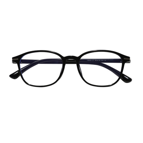 Techsuit Anti-Blue Light Glasses Reflex PC (6635), Unisex, Round, TR90 Frame, AC Lens, Negru