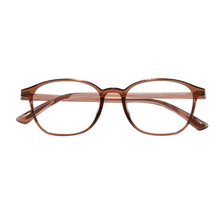 Techsuit Anti-Blue Light Glasses Reflex PC (6635), Unisex, Round, TR90 Frame, AC Lens, Rosu Dish Brown