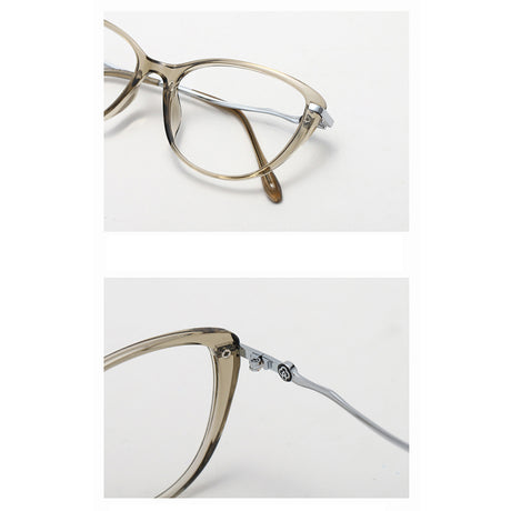 Techsuit Anti-Blue Light Glasses Reflex PC (86162), for Women, Round, TR90&Metal Frame, AC Lens, Auriu /Black