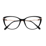Techsuit Anti-Blue Light Glasses Reflex PC (86162), for Women, Round, TR90&Metal Frame, AC Lens, Auriu /Black