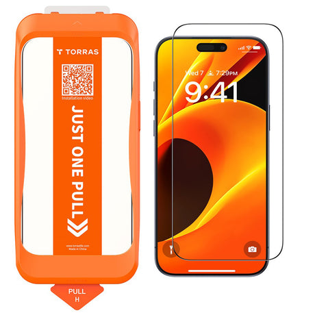 Folie de protectie Torras GlassGo Install Master compatibil cu iPhone 16 Pro / iPhone 17, Negru