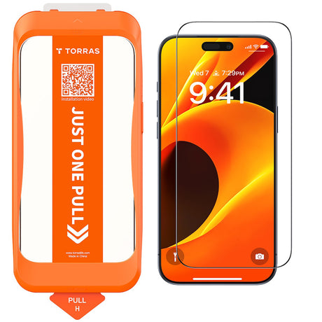 Folie de protectie Torras GlassGo Install Master compatibil cu iPhone 17 Pro, Negru