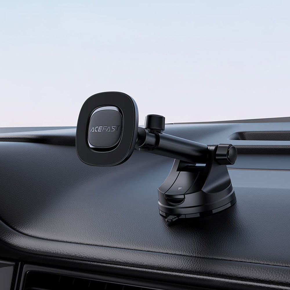 Suport Acefast (D45), for Dashboard/Windshield, Strong Magnetic Grip, Telescopic Rod, Non-Slip Pad, 4.7 - , Negru