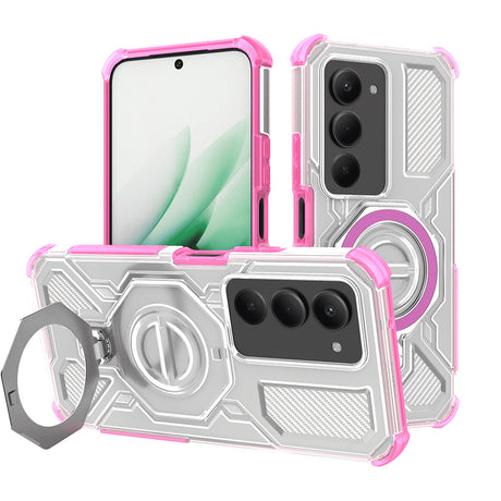 Husa de protectie Techsuit Carbon Shield PRO compatibil cu Xiaomi Redmi 15 4G / Redmi 15 5G, Roz Transparent