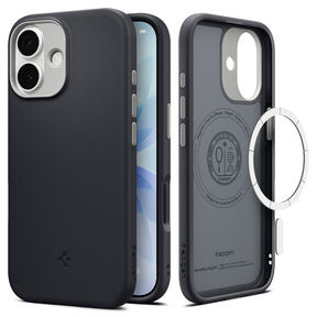 Husa de protectie Spigen Caseology Nano Pop MagSafe (ACS10366) compatibil cu iPhone 17, Negru Sesame