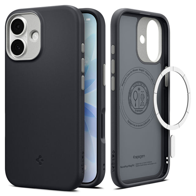 Husa de protectie Spigen Caseology Nano Pop MagSafe (ACS10366) compatibil cu iPhone 17, Negru Sesame