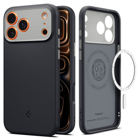 Husa de protectie Spigen Caseology Nano Pop MagSafe (ACS10262) compatibil cu iPhone 17 Pro Max, Negru Sesame