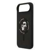 Husa de protectie Karl Lagerfeld Silicone Ring MagSafe (KLHMP17MSCMKCRHK) compatibil cu iPhone 17 Air, Negru Karl&Choupette