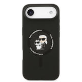 Husa de protectie Karl Lagerfeld Silicone Ring MagSafe (KLHMP17MSCMKCRHK) compatibil cu iPhone 17 Air, Negru Karl&Choupette