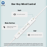 Casti Lito Wired Earphones (LF01T), Type-C, Stereo, Half In-ear, with HD Microphone, 1.2m, Alb