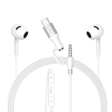 Casti Lito Wired Earphones (LF03), Jack 3.5mm, Type-C, Stereo, Half In-ear, with HD Microphone, 1.2m, Alb