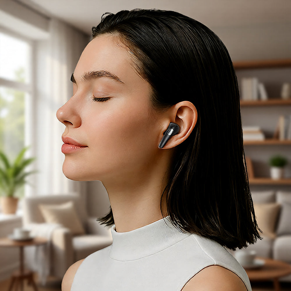 Casti Acefast (W3), Bluetooth V5.4, Active Noise Reduction, 4-Mics, ANC + ENC, IPX4, 350mAh, Negru