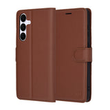 Husa de protectie Techsuit Leather Folio compatibil cu Samsung Galaxy S25 FE, Maro