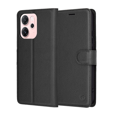Husa de protectie Techsuit Leather Folio compatibil cu Oppo Reno14 F / Reno14 FS 5G, Negru