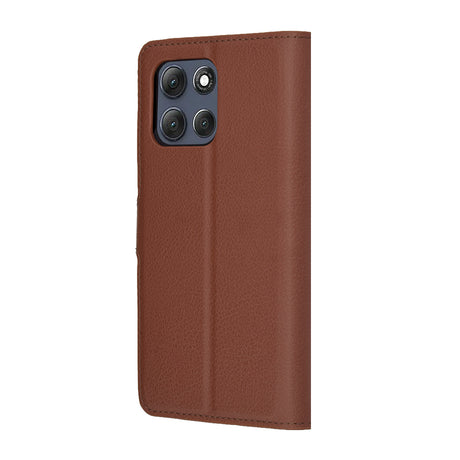 Techsuit Leather Folio barna husă pentru Motorola Moto G86 Power