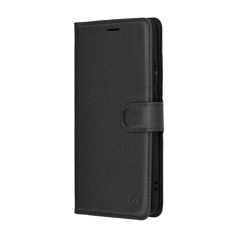 Techsuit Leather Folio husă neagră pentru Motorola Moto G86 Power