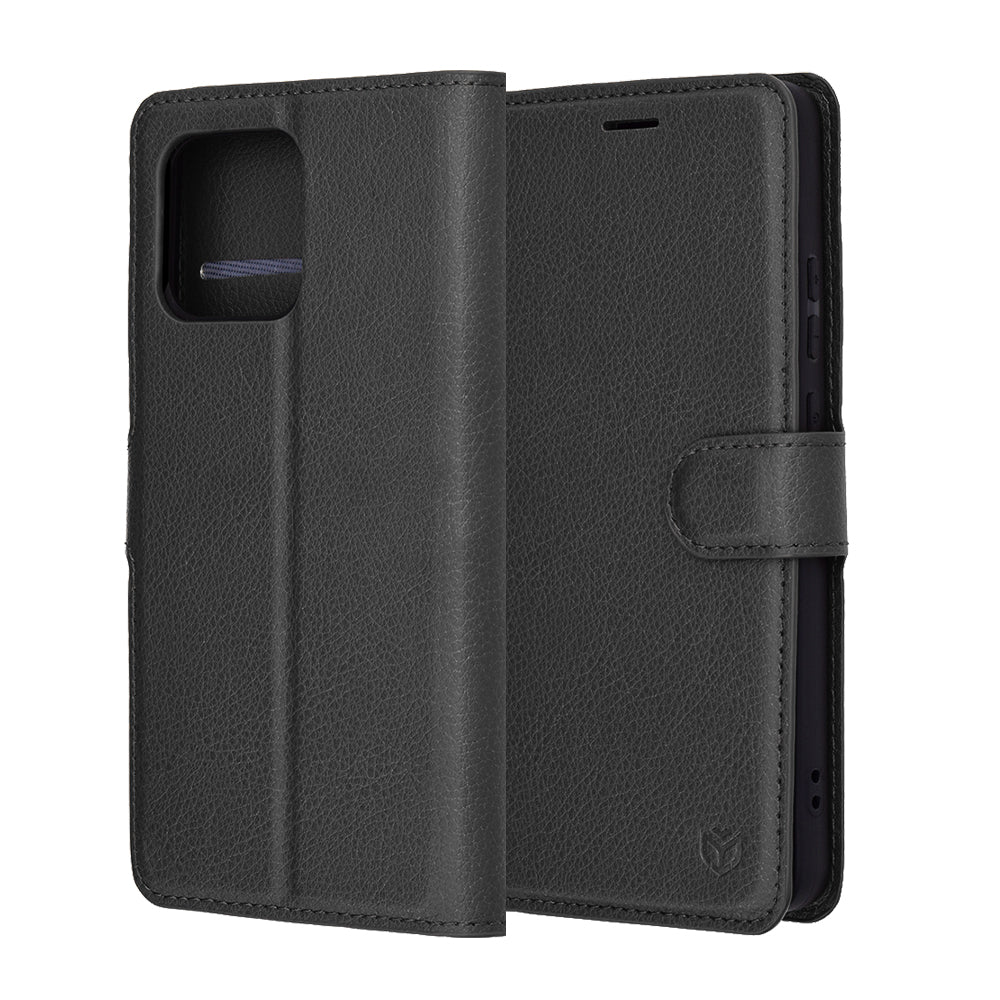 Husa de protectie Techsuit Leather Folio compatibil cu Motorola Moto G86 Power, Negru