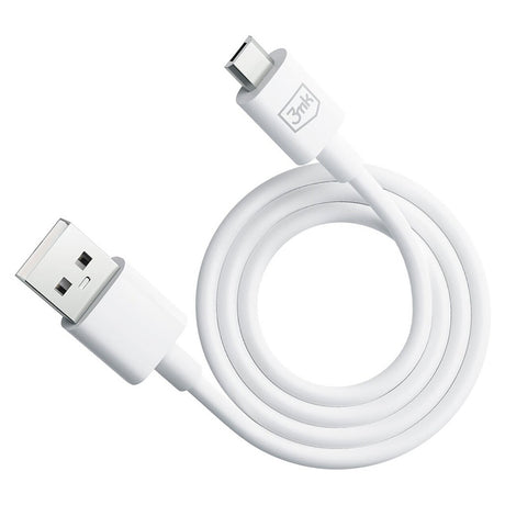 Cablu 3mk Hyper, USB-A to Micro-USB, 5V, 2.4A, 1.2m, Alb