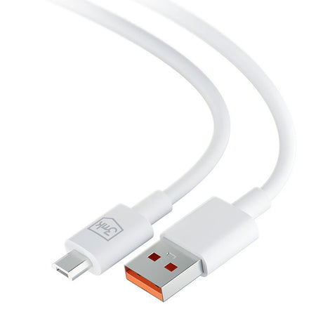 Cablu 3mk Hyper, USB-A to Micro-USB, 5V, 2.4A, 1.2m, Alb