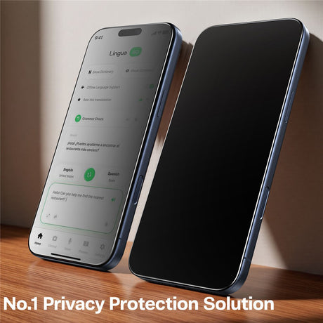 Folie de protectie Torras GlassGo Install Master Privacy compatibil cu iPhone 17 Pro, Negru