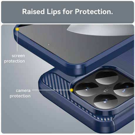 Husa de protectie Techsuit Carbon Silicone compatibil cu Xiaomi 15T Pro, Albastru