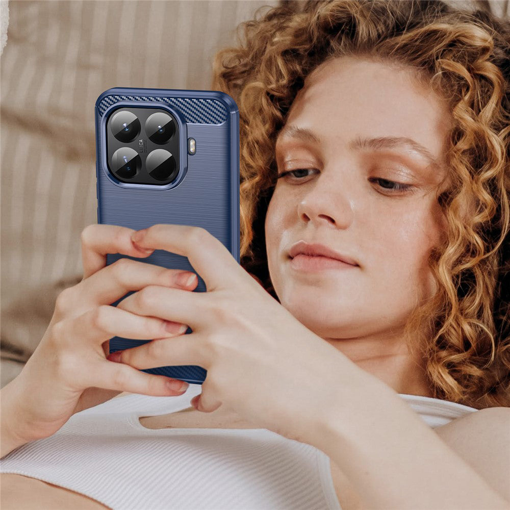 Husa de protectie Techsuit Carbon Silicone compatibil cu Xiaomi 15T Pro, Albastru