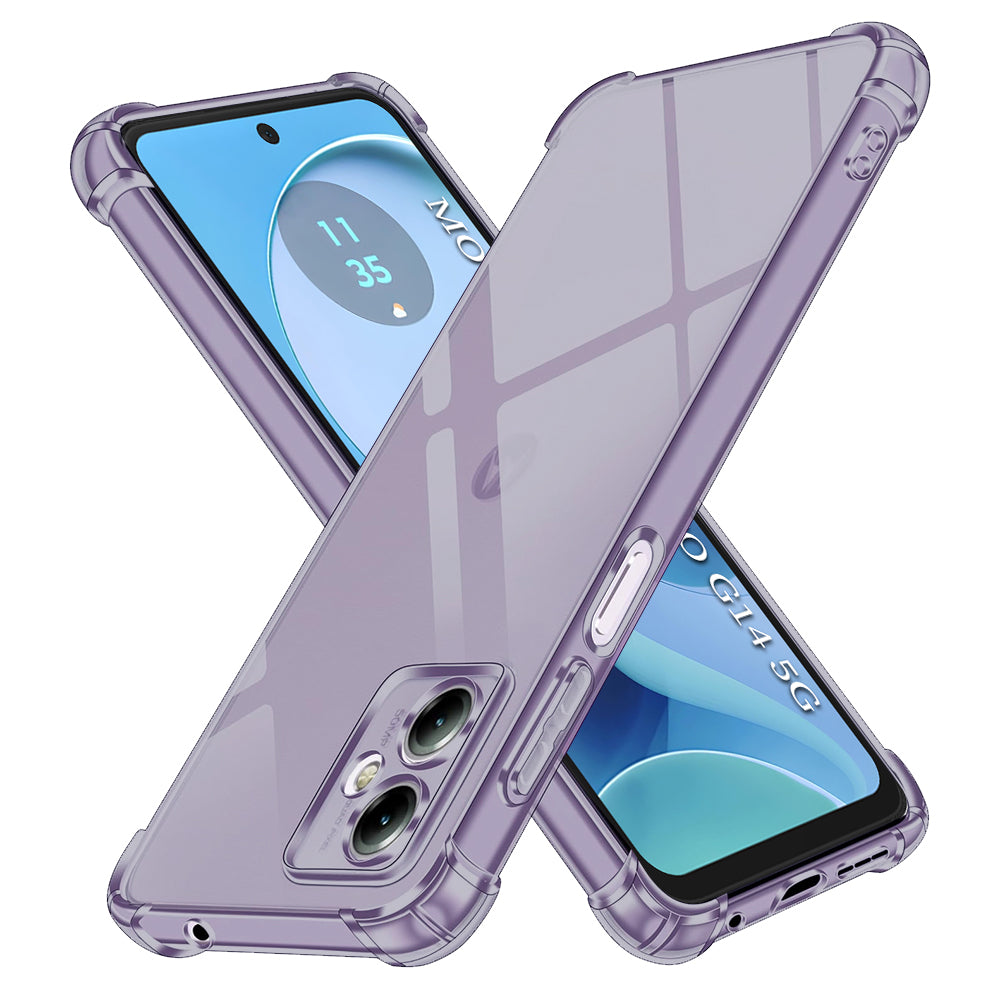 Husa de protectie Techsuit Shockproof Clear Silicone compatibil cu Motorola Moto G14, Negru Fumuriu