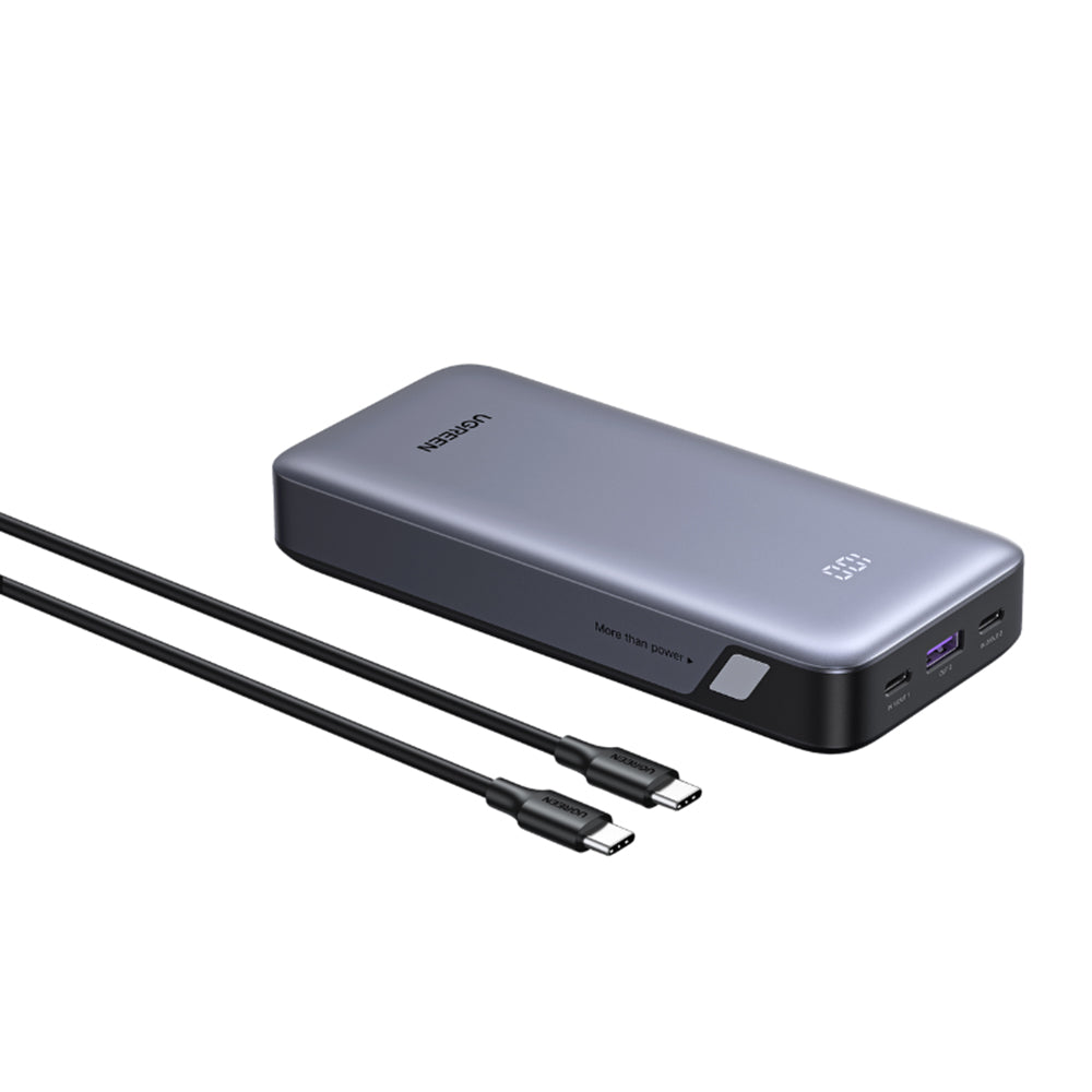 Baterie externa Ugreen PB532 (55989B), 20000mAh, USB / 2x Type-C, 30W, Gri