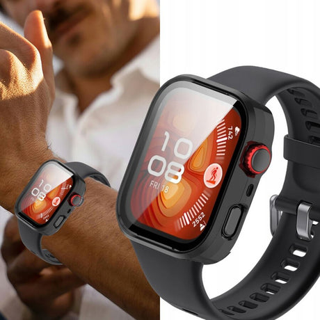 Folie de protectie smartwatch Techsuit Defense360 Pro + Screen Protector compatibil cu Huawei Watch Fit 4 Pro, Transparent
