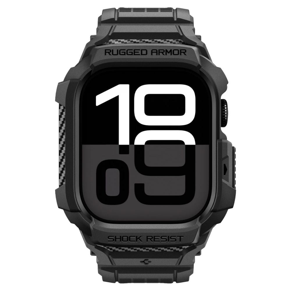 Accesoriu smartwatch Spigen Rugged Armor Pro V2 (ACS10494) compatibil cu Apple Watch 10 42mm / Watch 11 42mm, Negru Mat