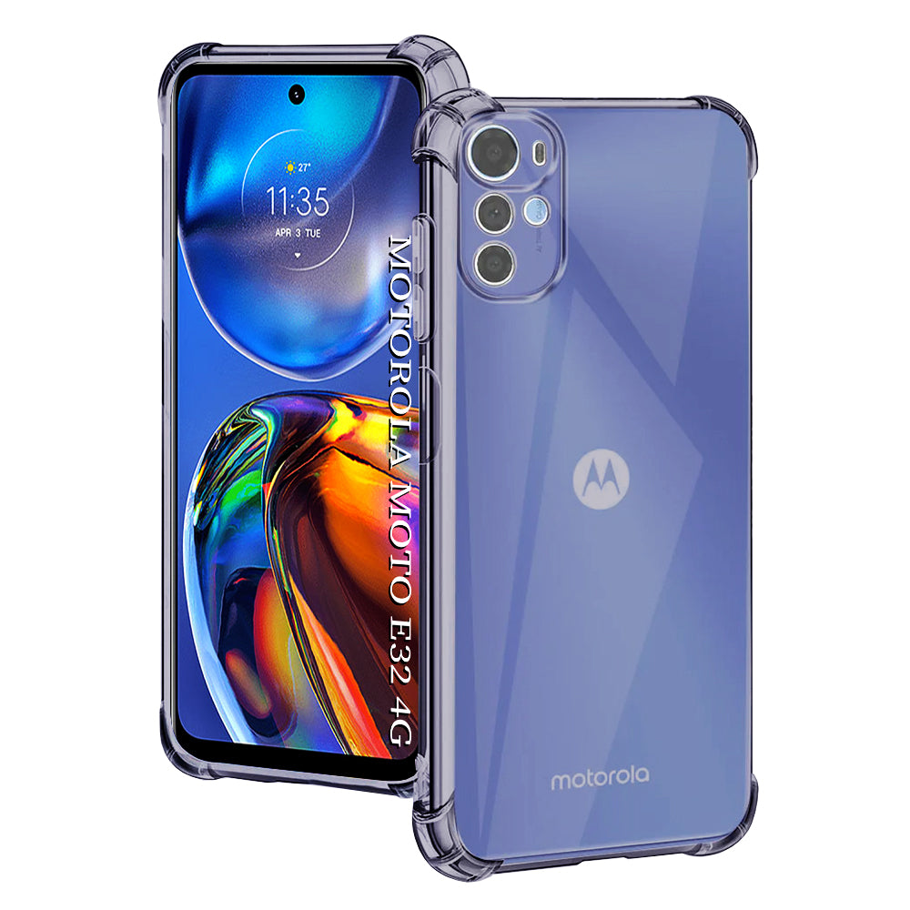 Husa de protectie Techsuit Shockproof Clear Silicone compatibil cu Motorola Moto E32 / Moto E32s, Negru Fumuriu