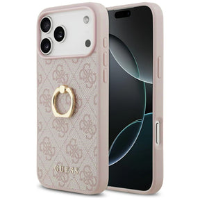 Husa de protectie Guess Hardcase 4G Ring Stand (GUHCP17X4GMRPI) compatibil cu iPhone 17 Pro Max, Roz