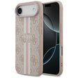 Husa de protectie Guess Hardcase 4G Printed Stripes MagSafe (GUHMP17MP4RPSP) compatibil cu iPhone 17 Air, Roz