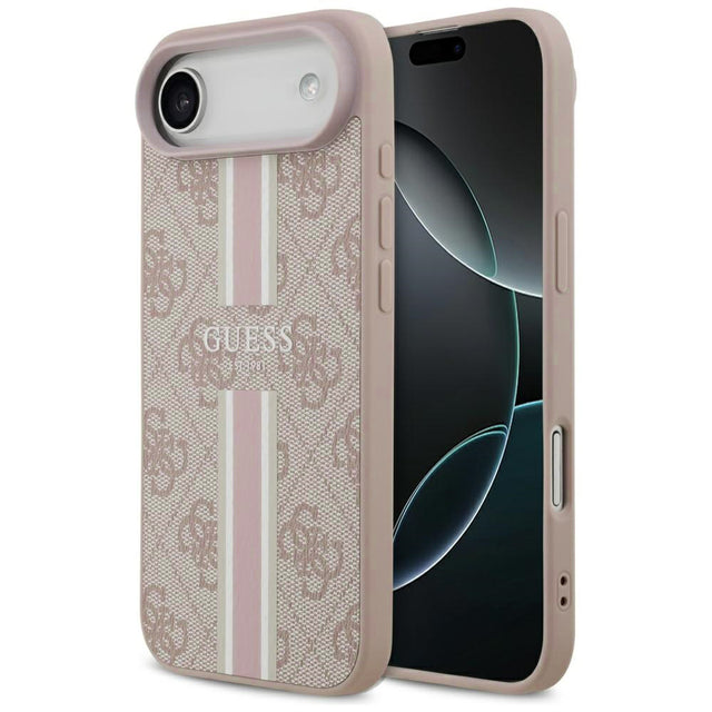 Husa de protectie Guess Hardcase 4G Printed Stripes MagSafe (GUHMP17MP4RPSP) compatibil cu iPhone 17 Air, Roz