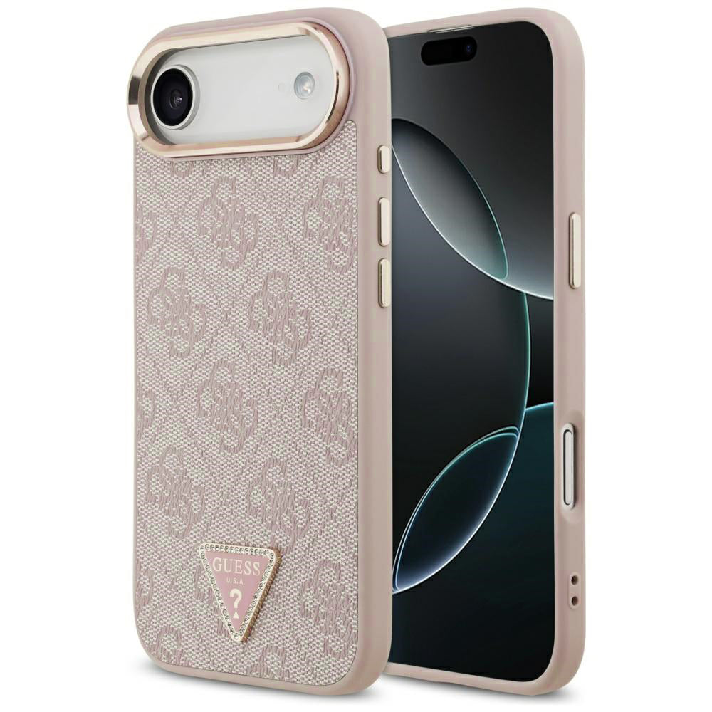 Husa de protectie Guess Hardcase 4G Triangle Logo MagSafe (GUHMP17MP4GTDGMP) compatibil cu iPhone 17 Air, Roz