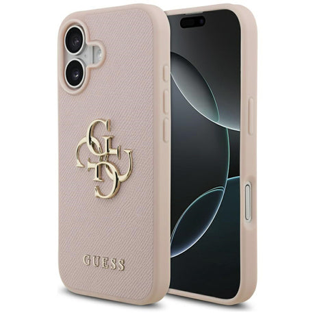 Husa de protectie Guess Hardcase 4G Grained Big and Classic Logo (GUHCP17SPGT4MBP) compatibil cu iPhone 17, Roz