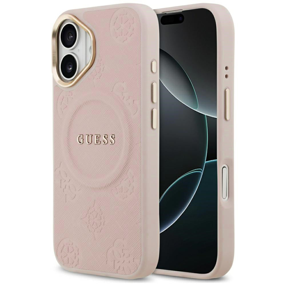 Guess Husa de protectie Guess Peony Hot Stamp MagSafe (GUHMP17SPSAMSECP) compatibil cu iPhone 17, Roz
