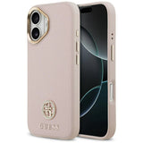 Husa de protectie Guess Grained Strass Logo MagSafe compatibil cu iPhone 17, Roz