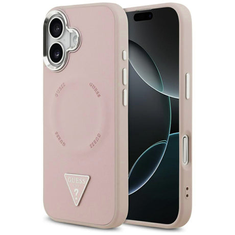 Guess Hardcase Triangle Logo MagSafe husă roz pentru iPhone 17