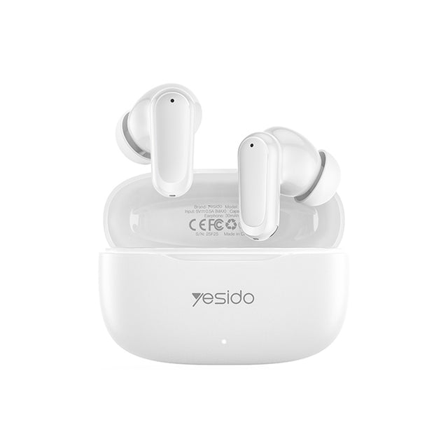 Casti Yesido (TWS38), Track System Stereo, Microphone, Bluetooth 5.4, In-ear Design, 250mAh, Alb