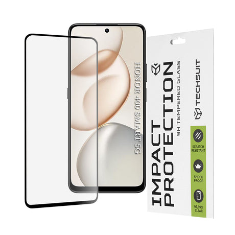 Folie de protectie Techsuit 111D Full Cover / Full Glue Glass compatibil cu Honor 400 Smart 5G / 400 Smart 4G / 200 Smart / 90 Smart / X7d 4G / X7b 4G / X7b 5G / X7c, Negru