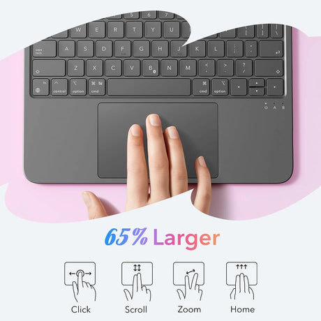 Husa de protectie tableta ESR Flex Keyboard Case compatibil cu iPad 10 (2022) 10.9 / 11 (2025), Gri Inchis