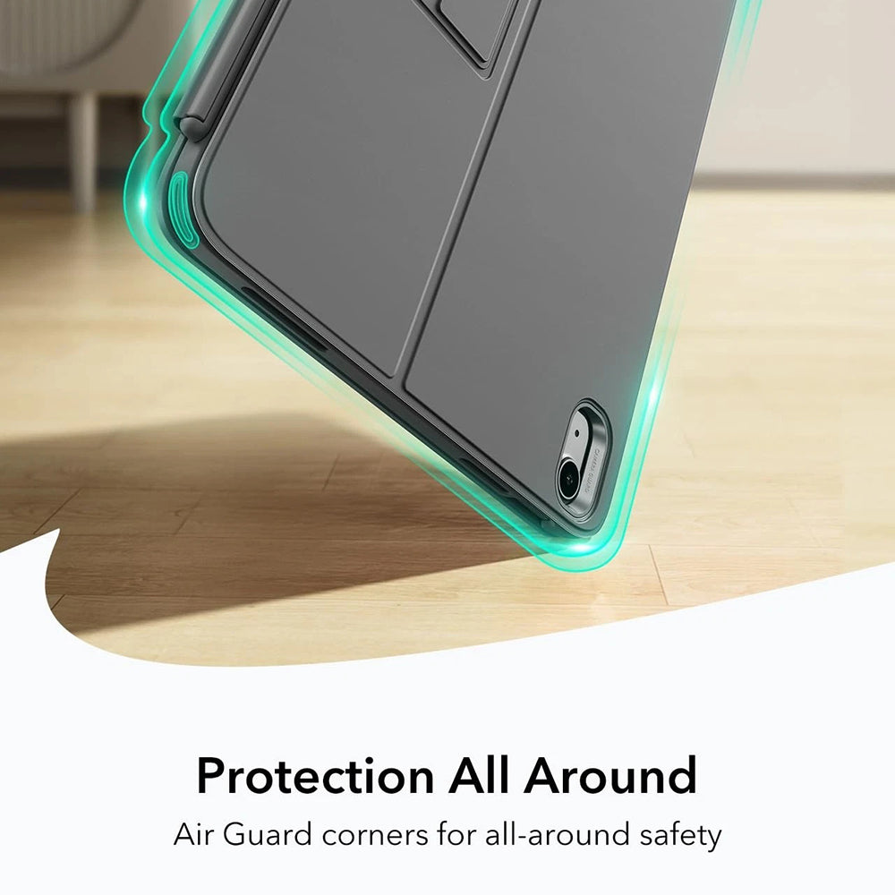 Husa de protectie tableta ESR Flex Keyboard Case compatibil cu iPad 10 (2022) 10.9 / 11 (2025), Gri Inchis